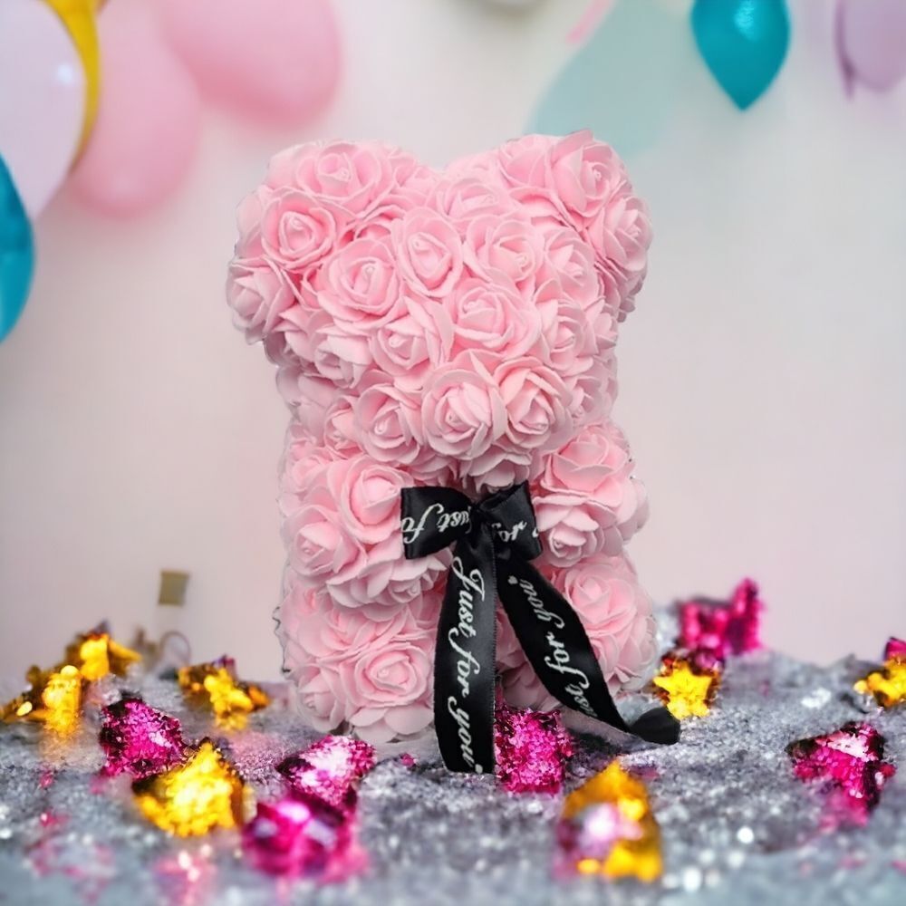 Light Pink Rose Bear Cute Aesthetic Gift Soft Girl Kawaii Room Decor Keepsake